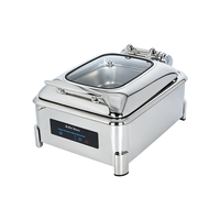 Chauffe-Plat Électrique en Acier Inoxydable Finition Argentée, Vente Directe Usine, pour Buffet et Maintien au Chaud des Aliments