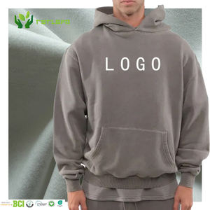 Sudadera con capucha de algodón 100% para hombre, unisex, ecológica, francesa, de peso pesado, Vintage, bordado, desgastado, esencial, Sudadera con capucha de calidad - Product Image 1