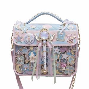 <span class=keywords><strong>Sac</strong></span> bandoulière Ita Bag personnalisé en <span class=keywords><strong>cuir</strong></span> PU mignon style Kawaii Anime avec fenêtre transparente pour collectionneurs de badges émaillés - Product Image 1
