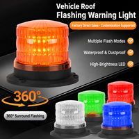 Feu de signalisation rotatif à LED magnétique clignotant, lumière d'avertissement d'urgence 12-24V pour chariot élévateur, autobus scolaire, ambulance, signalisation routière