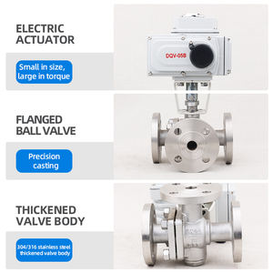 Válvula de Esfera Motorizada Elétrica DQ de 3 Polegadas com Atuador Elétrico de 24V, Flange em Aço Inoxidável, Válvula de Esfera Motorizada de 3 Vias - Product Image 2