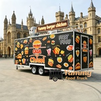 YUMMY Remorque alimentaire mobile personnalisée en acier inoxydable, cuisine complète pour crème glacée, chips, maïs, hot-dogs, utilisation extérieure, résistante à la rouille