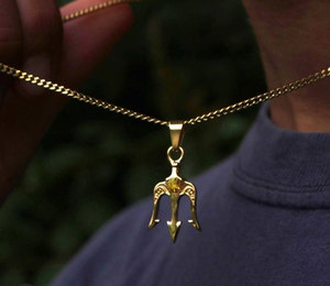 Colgante elegante <span class=keywords><strong>de</strong></span> Medusa para hombre, collar <span class=keywords><strong>de</strong></span> tridente <span class=keywords><strong>de</strong></span> Poseidón dorado <span class=keywords><strong>de</strong></span> acero inoxidable, Hips, King Hops, dijes <span class=keywords><strong>de</strong></span> Triton, joyería - Product Image 3