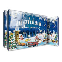 Calendrier de l'Avent personnalisé de Noël, 24 pièces, boîte cadeau en carton, laminage mat, gaufrage, recyclable, pour chocolat, cosmétiques, surprise