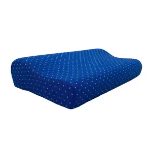 Cuscino in Memory Foam ergonomico di lusso a forma di onda con supporto per collo Jacquard blu Navy di lusso per dormienti laterali