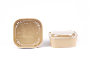 Vendita calda eco-friendly di alta qualità biodegradabile quadrato Kraft ciotola fai da te Logo fai da te per il servizio e lo stoccaggio - Product Image 4