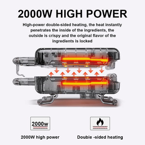 เครื่องทำแพนเค้ก 32 ซม. 2000 วัตต์ แบบสองด้านให้ความร้อน เตาอบพิซซ่าไฟฟ้า - Product Image 4