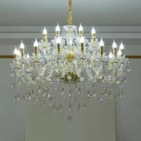 Lustre suspendu traditionnel en cristal pour villa, escalier, salle à manger, décoration de mariage
