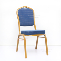 Chaises de banquet empilables en métal bleu pour événements, mariages et cérémonies – Ensemble de mobilier de salle à manger d'hôtel chromé, élégant et abordable, vente en gros