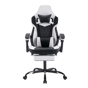 Chaise de bureau gaming pivotante en cuir PU de haute qualité, avec support lombaire, siège rembourré, hauteur réglable, base en métal à gaz – Meilleure vente - Product Image 1