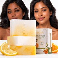 Savon éclaircissant naturel à l'acide kojique, marque privée, extrait d'orange et de citron, pour un teint uniforme, nourrissant et lissant, pour une peau éclatante