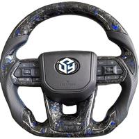 Volant de direction en cuir et fibre de carbone modifié pour Toyota Corolla LC300 Hilux N70 Fortuner Land Cruise GR