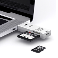 Lector de Tarjetas 2 en 1 de Alta Velocidad USB 3.0, Adaptador para Tarjetas de Memoria Micro SD y TF para PC y Portátil, Tecnología USB 3.0