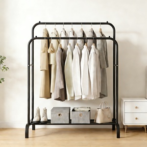 Perchero doble sencillo <span class=keywords><strong>para</strong></span> ropa, perchero multifuncional de pie <span class=keywords><strong>para</strong></span> el hogar, <span class=keywords><strong>para</strong></span> colgar prendas - Product Image 1