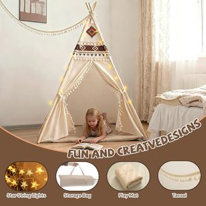 Tienda de Campaña Infantil de Lona de Algodón con Diseño de Camello del Desierto, <span class=keywords><strong>Tipi</strong></span> <span class=keywords><strong>para</strong></span> Jugar en Interiores <span class=keywords><strong>para</strong></span> <span class=keywords><strong>Niñas</strong></span> y Niños - Product Image 4