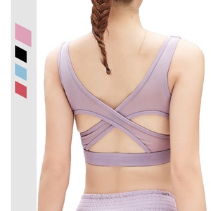 <span class=keywords><strong>Las</strong></span> sexy women mesh X sports Push Up <span class=keywords><strong>Fitness</strong></span> bra Yoga - Product Image 2