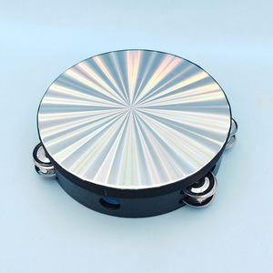 Wholesale Musical Instruments 8 Inch Double Row Dance Party Church Laser Radiant Tambourines Rhythm Reflective Hand Deld <b>Drum</b> - Product Image 3