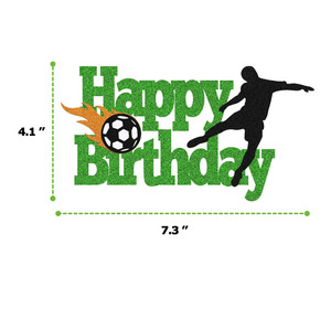 Feliz cumpleaños fútbol pastel Topper jugador de fútbol pastel decoraciones Niño/niña deportes pastel Topper - Product Image 4