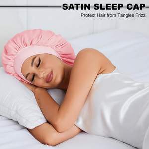 Chapeau de maternité à large bord en satin avec nœud en ruban satiné, soin des cheveux, foulard pour femmes, sommeil décontracté - Product Image 2