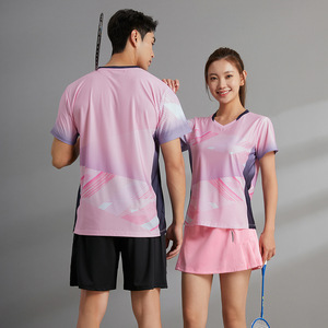 Conjunto <span class=keywords><strong>de</strong></span> <span class=keywords><strong>Traje</strong></span> <span class=keywords><strong>de</strong></span> Bádminton <span class=keywords><strong>de</strong></span> Alta Gama <span class=keywords><strong>de</strong></span> Secado Rápido, Poliéster/Spandex, Cuello en V, Manga Corta, para <span class=keywords><strong>Hombre</strong></span> y Mujer, <span class=keywords><strong>Tenis</strong></span> <span class=keywords><strong>de</strong></span> Mesa - Product Image 4