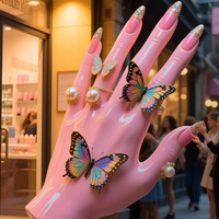 Escultura Gigante de Uñas para Decoración de Salón de Manicura al Aire Libre, Escultura de Uñas Personalizada de Fibra de Vidrio, Escultura 3D de Uñas, Modelo Grande, Estatua de Resina