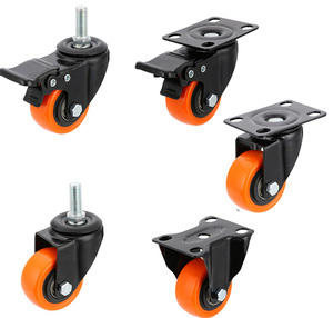 Toptan 2,5 inç Çift Rulmanlı Mobilya Ofis Sandalyesi Tekerlekleri PVC Üst Plakalı Hafif Döner Aşınmaya Dayanıklı Tekerlekler - Product Image 1