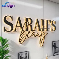 Enseigne lumineuse LED 3D en acier inoxydable avec transformateur CA et logo personnalisé pour devanture de magasin, centre commercial, salon de beauté, hôtel, mur de bar