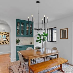 Lámpara de Araña Negra, Lámpara de Araña Vintage de Estilo Rústico Navideño, Lámpara de Araña Decorativa de 6 Luces - Product Image 3