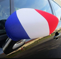 Funda para Espejo Retrovisor de Coche con Diseño Personalizado de la Bandera de Haití para Fanáticos del Fútbol, Impresión Digital, Poliéster Ecológico