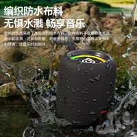 Enceinte sans fil portable d'extérieur, subwoofer étanche, lumière d'ambiance rythmique, système audio avec lecteur de carte