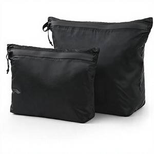 Black Nylon Travel <b>Pouch</b> Set <b>Water</b> Resistant Zipper Cosmetic Organizer Bag Lightweight Toiletry Storage <b>Pouch</b> Custom Logo - Product Image 4
