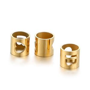 Yiwu Aceon gioielli in acciaio inox grande foro cilindro rotondo elegante <span class=keywords><strong>Laser</strong></span> tagliato fuori segno vuoto cuore distanziatore numero - Product Image 1