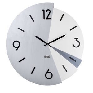 HORLOGE MURALE BLANC PERLE/ARGENT/ANTHRACITE DIAM. 50CM - Product Image 1