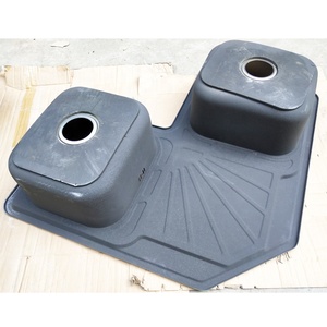 Évier d'angle de cuisine <span class=keywords><strong>en</strong></span> acier inoxydable 90x90x21cm - Product Image 3