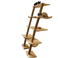 Grand arbre à chat en bois à plusieurs niveaux de haute qualité écologique avec une stabilité de résistance supplémentaire et un espace extra large en sisal pour les chats
