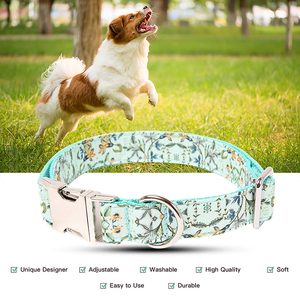 Quick Release Floral Polyester Buckle Adjustable Soft <strong>Custom</strong> Luxury <strong>Dog</strong> <strong>Collar</strong> with Ribbons for <strong>Dogs</strong>-Free Sample - Product Image 2