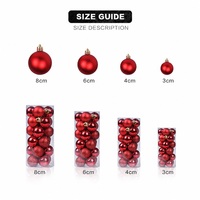 Set Hiasan Bola Natal Anti Pecah 24pcs Bola Natal Plastik dan Hiasan Pohon Natal