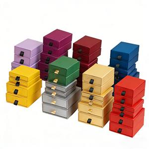 Customized Rigid Jewelry <b>Box</b> Watch <b>Storage</b> Recyclable Sliding <b>Paper</b> Cardboard Design Sponge Lining for Necklaces Bracelets Rings - Product Image 1