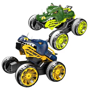 2.4G Novelty Dinosaur Swing Arm Stunt RC Car Toys Flips Rotating Dancing Rhino Remote Control Drift Truck Toy Radio Control Toy