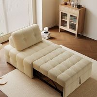 Canapé-lit modulaire simple avec poche de rangement, canapé-lit pliable rembourré en tissu pour salon et appartement