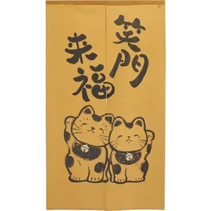 Wholesale Red Lucky Cat Noren Japanese Noren Chinese Style Door Tapestry Entrance Feng Shui Door Curtain For Room Kitchen Home