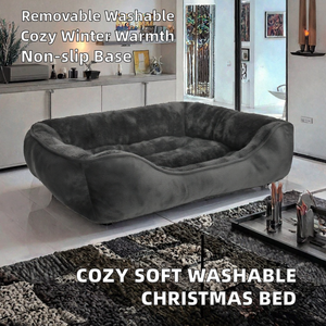 Cama Rectangular para Mascotas, Suave, Transpirable, Lavable, Duradera, con Pelo Suave, Antideslizante, Grande, Cálida para Otoño e Invierno, Relajante para Perros y Gatos - Product Image 2