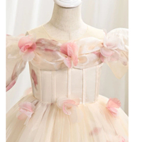 Robe de cérémonie Fée des Fleurs pour Filles, Robe de Bal de Luxe en Tulle pour Enfants, Robe de Demoiselle d'honneur pour Petites Filles, Costume de Performance au Piano