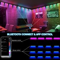Barres lumineuses LED 4 pièces 16 pouces 36W RGB avec contrôle APP/télécommande, synchronisation musicale, pour DJ et soirées, IP33, double tension, en aluminium thermolaqué, à intensité variable