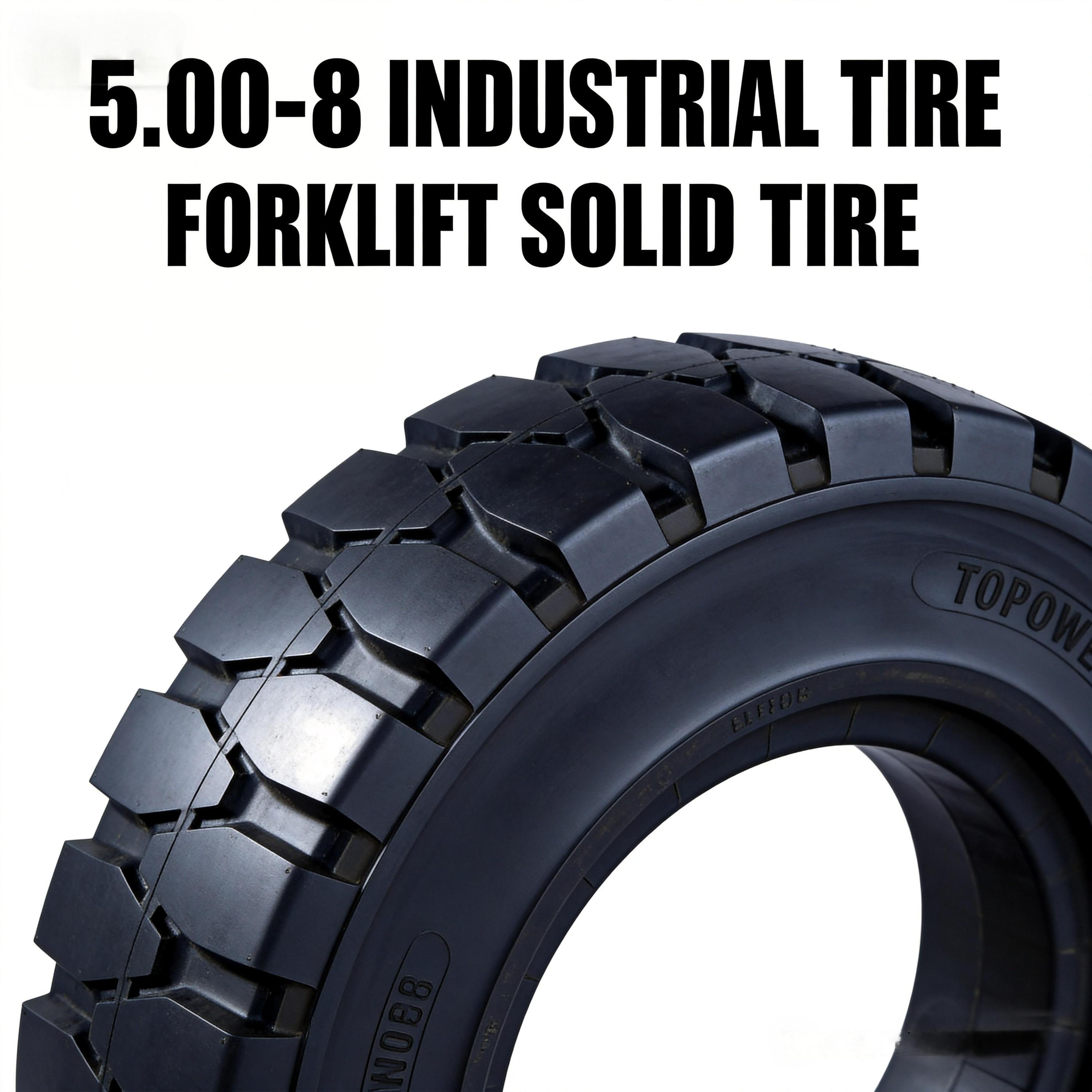 China 5.00-8 Solid Forklift Tire High Load Capacity Wear Resistant Explosion Proof Maintenance Free
