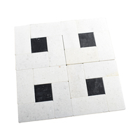 Carreaux de mosaïque en céramique émaillée mate 300x300mm, motif pierre artificielle noir et blanc, antidérapants, résistants à l'usure, personnalisation disponible