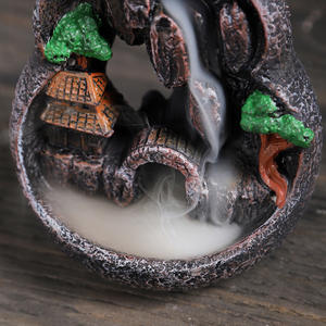 Artesanía <span class=keywords><strong>de</strong></span> Resina Feng Shui, Incensario <span class=keywords><strong>de</strong></span> Montaña con Cascada, Quemador <span class=keywords><strong>de</strong></span> Incienso <span class=keywords><strong>de</strong></span> Flujo Inverso para Yoga, Meditación y Decoración Zen - Product Image 4