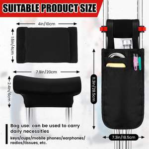 Échantillon gratuit de béquilles en alliage d'aluminium pour personnes âgées et handicapées avec hauteur réglable et sac de béquilles anti-dérapant pour aisselles - Product Image 6