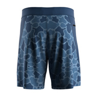 Shorts de bain personnalisés pour hommes, bleu marine camouflage, avec poche latérale zippée en maille, ajustement rapide de la taille par cordon de serrage