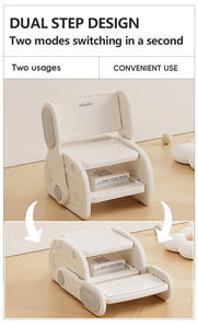 Nouveau design 2 en <span class=keywords><strong>1</strong></span> tabouret de cuisine pour tout-petits chaise pliante en plastique sans danger pour bébé repose-pieds pour enfants - Product Image 2